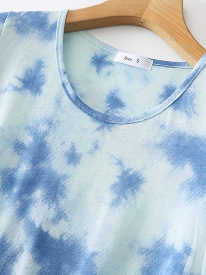 Breathable Comfortable Tie-Dye Loose Casual Nightdress