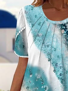 Loose Jersey Casual Crew Neck Dress