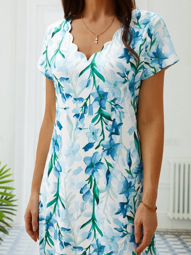 V Neck Vacation Regular Fit Dress