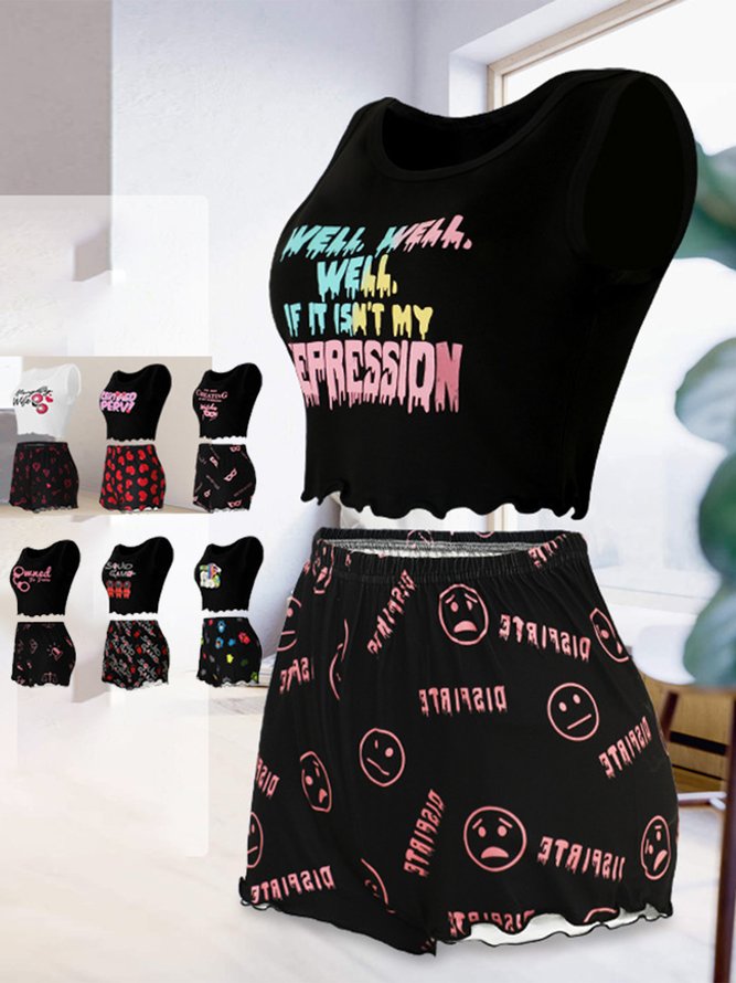 Breathable Comfortable Fashionable Printed Casual Pajama Set