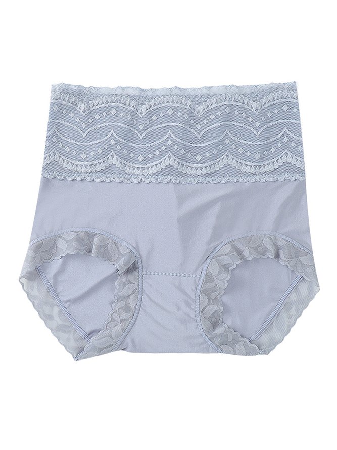 Breathable High Elastic Casual High Waist Lace Briefs Panty