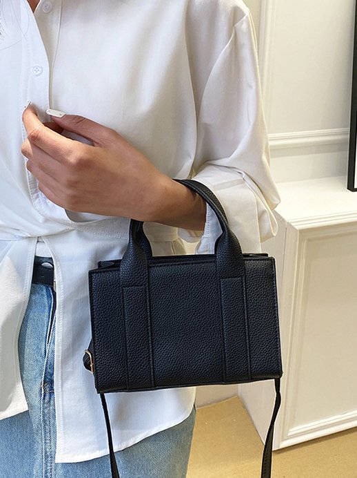 Urban Leather Stitching Plain Messenger Bag Women's Clutch Daily Commuting