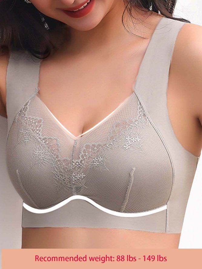 No Trace Breathable Lace Casual V Neck Bra & Bralette