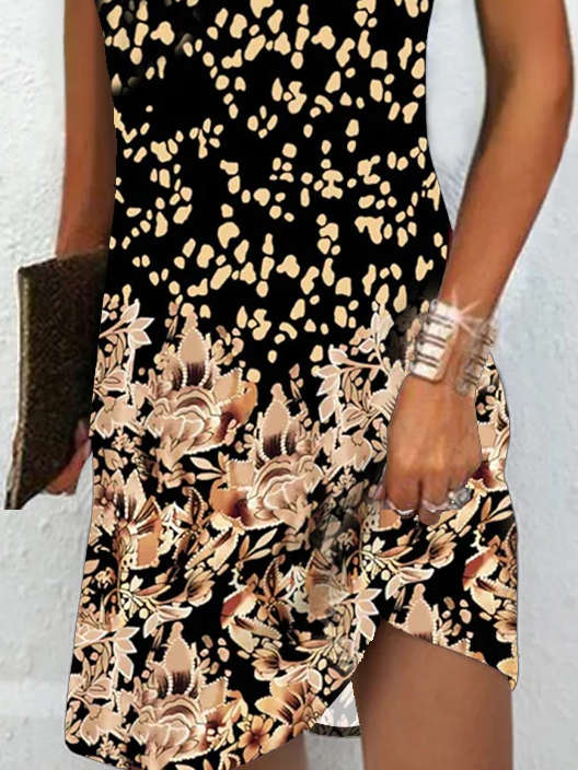 Floral Elegant Loose Cold Shoulder Dress
