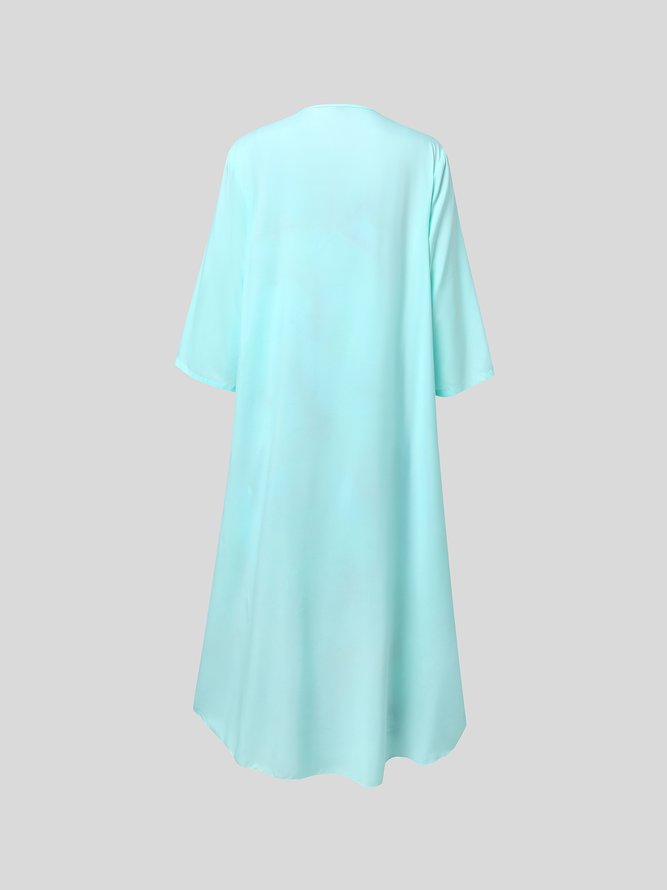 2PCS V Neck Gradient Vacation Sleeveless Dress with Cardigan