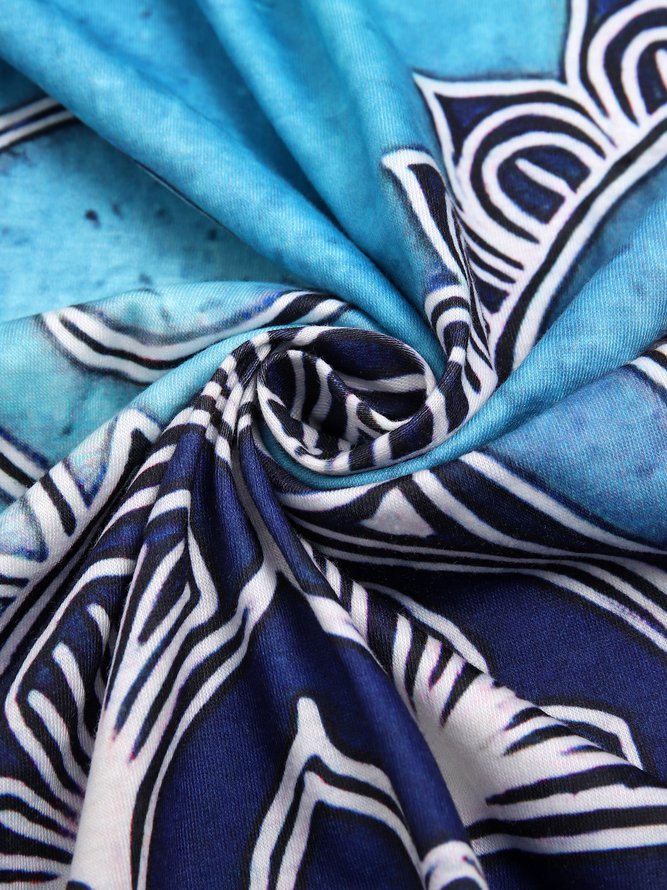 Vacation Tribal Regular Fit Short Sleeve Knit Dress