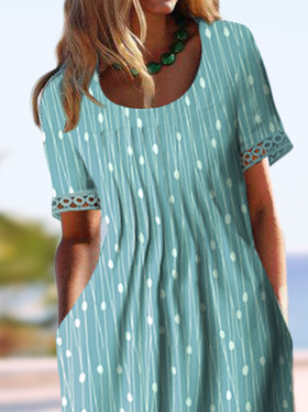 Abstract Graphic Casual Crew Neck Dress