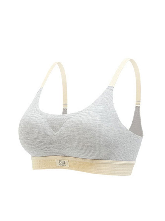 Contrasting Text Letters Seamless Removable Cotton Cups Sports Bra