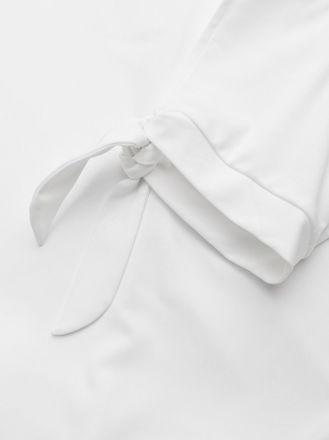 Round Neck Solid Casual Midi Dress