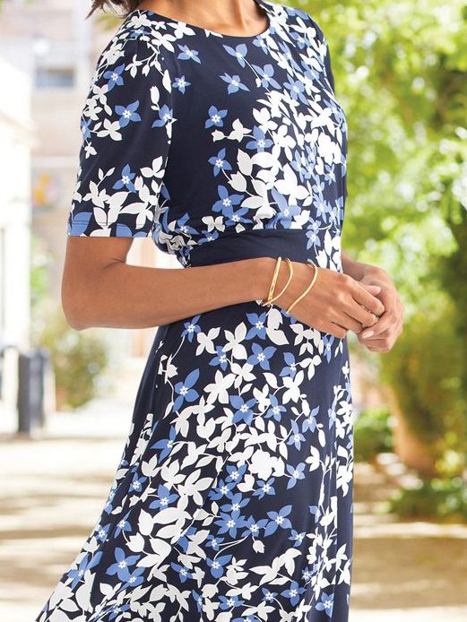 Fit Crew Neck Casual Prom Dress