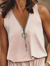 Sleeveless Zipper Slit Maxi Dress