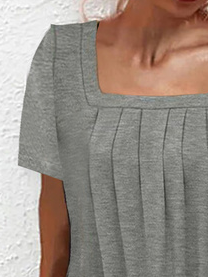 Knitted Square Neck Casual Loose Summer Dress