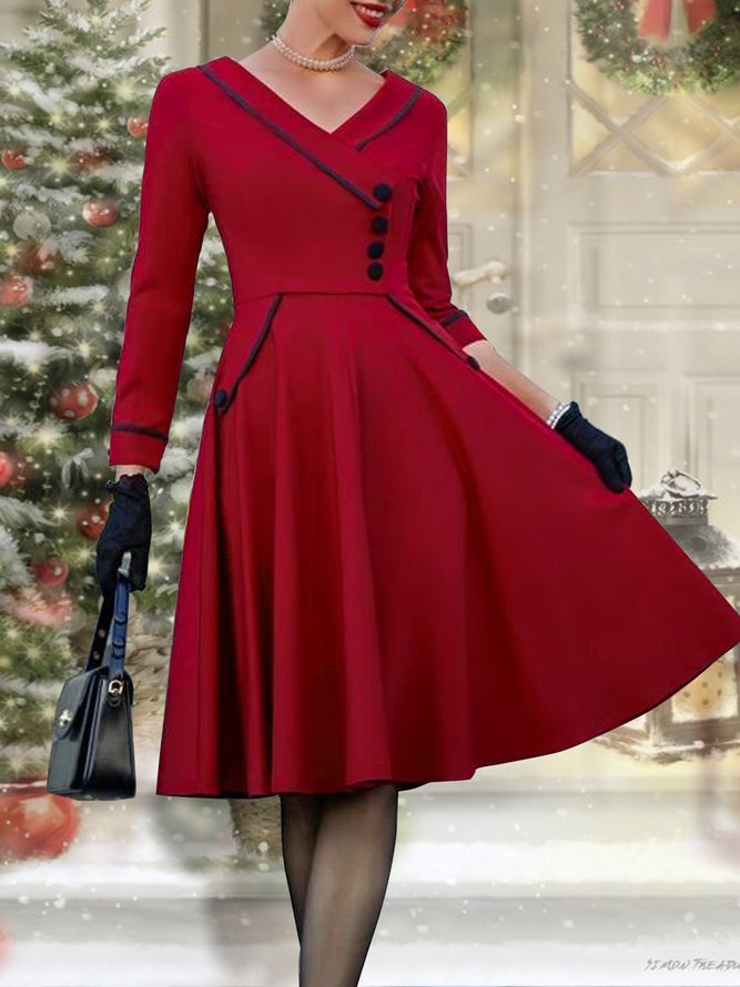 Christmas Plain Party Dress