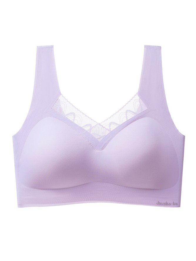 Lace Latex Seamless Wireless Tank Bra