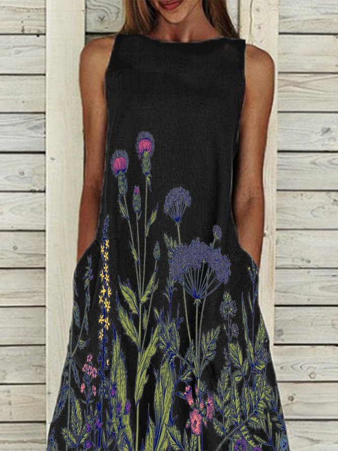 Holiday Sleeveless Printed Dresses