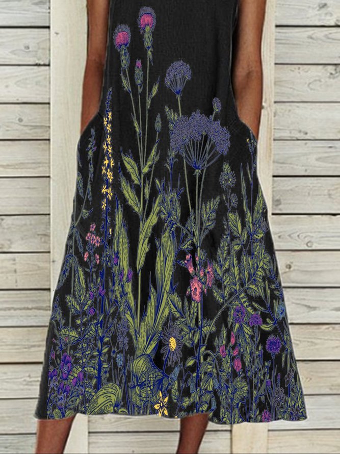 Holiday Sleeveless Printed Dresses