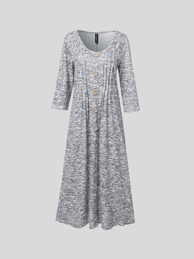 Women's A Line Dress Midi Dress Long Sleeve Plain Spring &fall Crew Neck Casual Modern