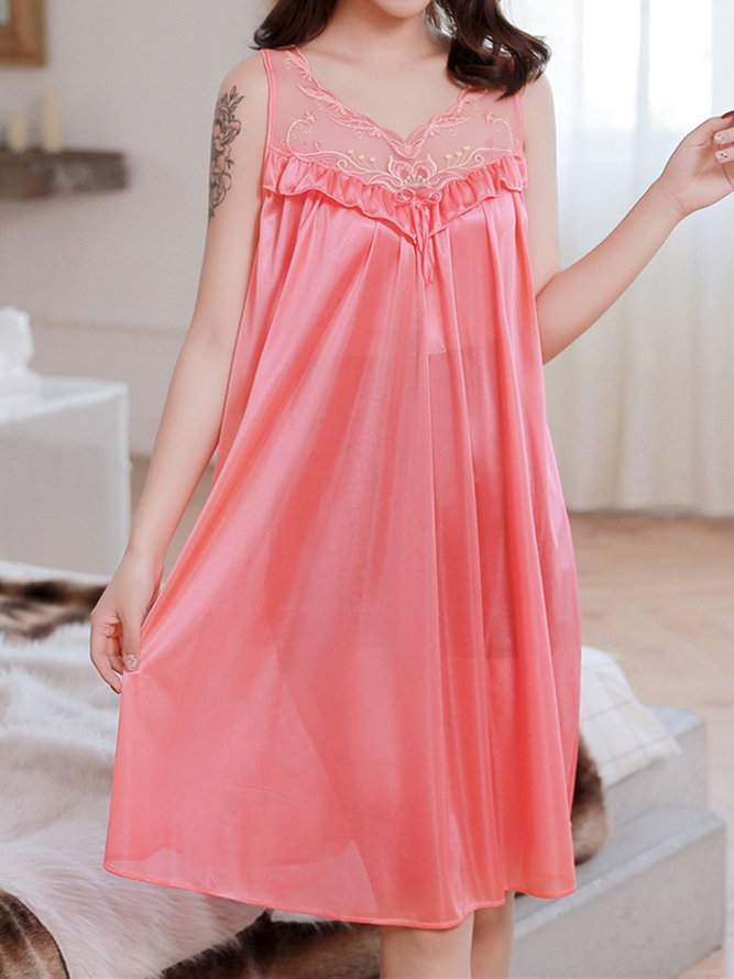 Sexy Lace Loose Ice Silk Nightdress