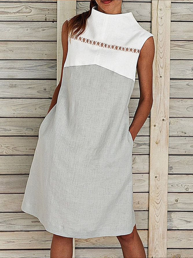 Lace Loose Linen Cotton And Linen Dress