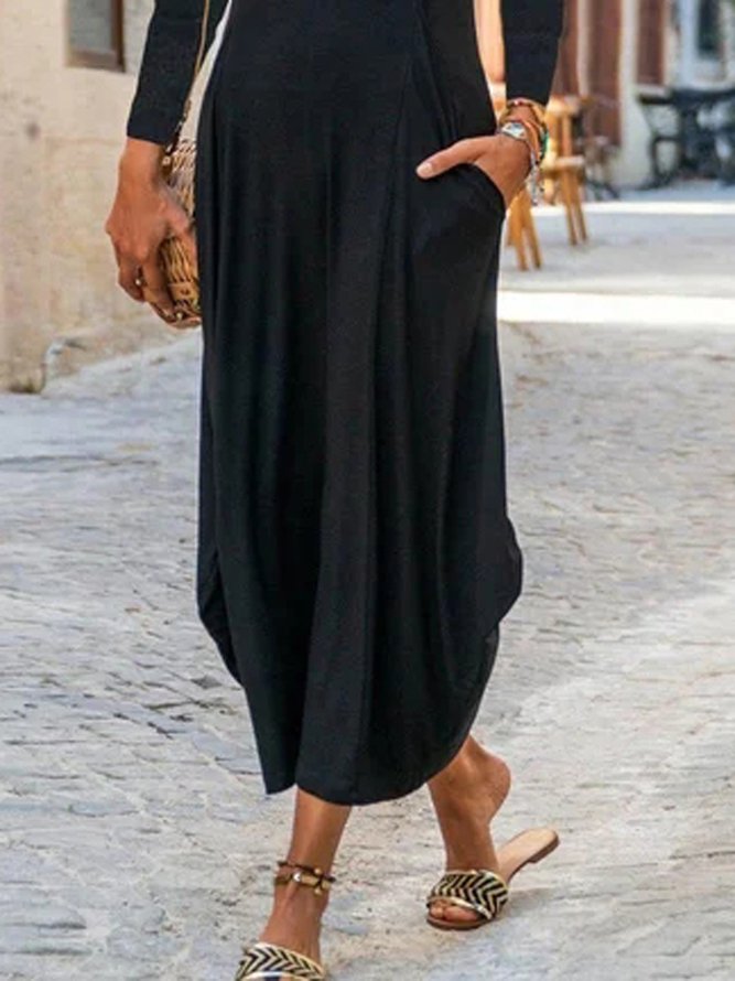 Shift Long Sleeve Crew Neck Floral Dress