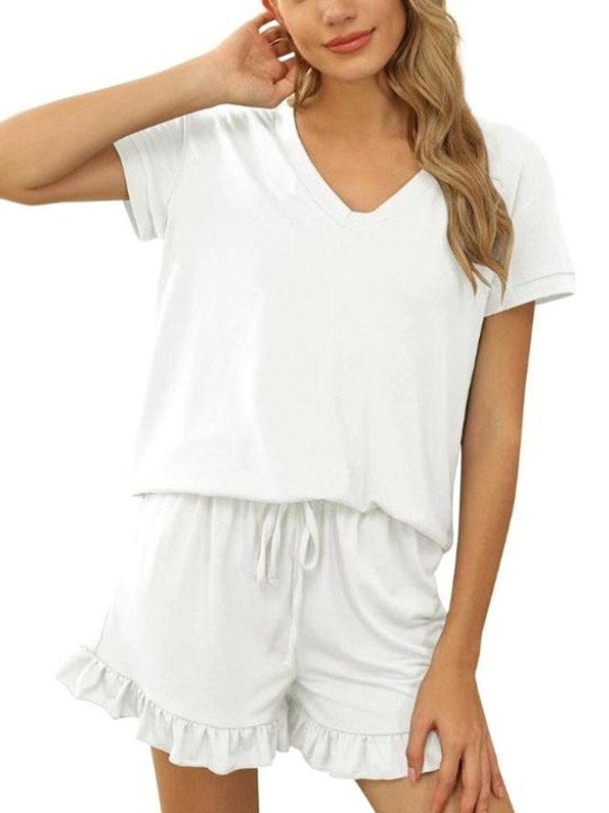 V Neck Loose Home Casual Wear Set