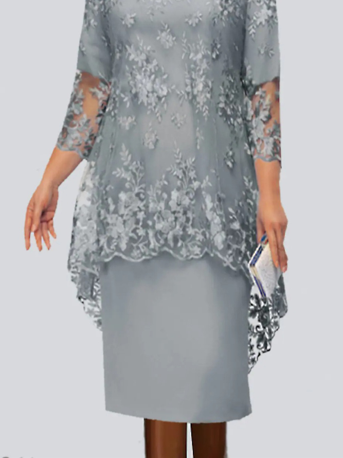 Crew Neck Urban Loose Lace Two-Piece Set