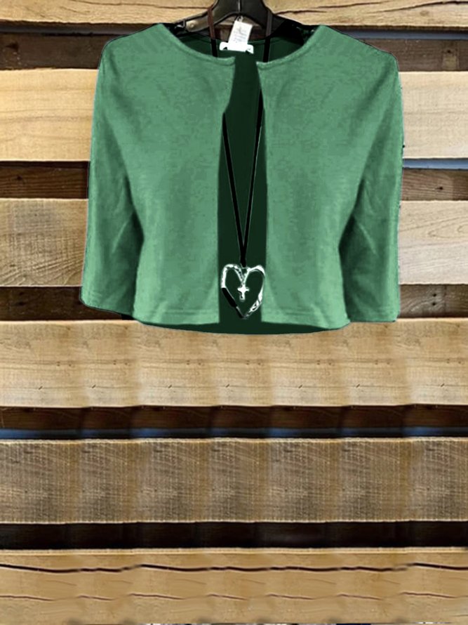 Leaf Regular Fit V Neck Casual Two-Piece Set