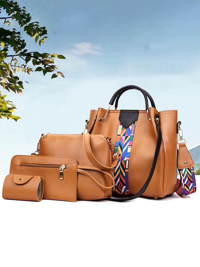 Casual Leather Handbag Set Business Ladies Bag
