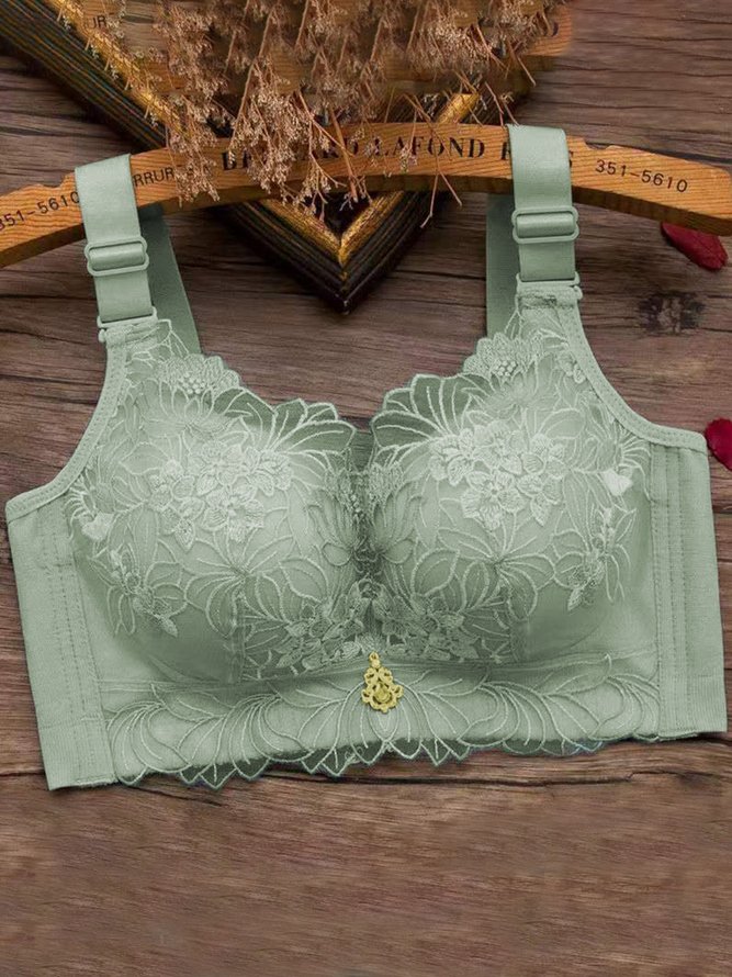Soft Comfortable Lace Push Up Adjustable Wireless Bra