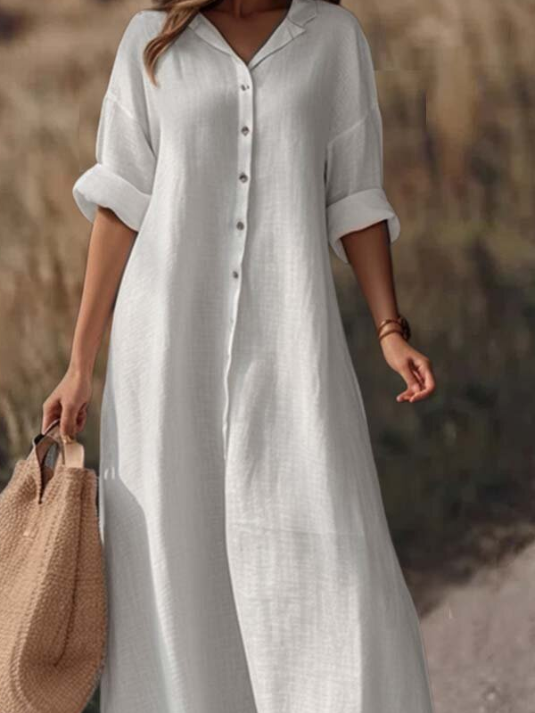 Shirt Collar Loose Casual Dress