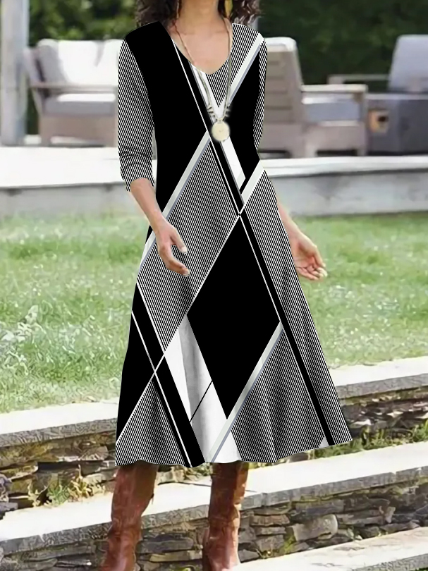 Geometric Casual Regular Fit Dress