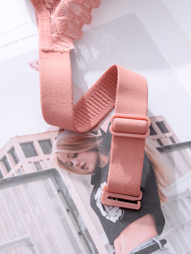 Underwireless Lace Floral Bra Plus Size Full Coverage Adjustable Massage Bra