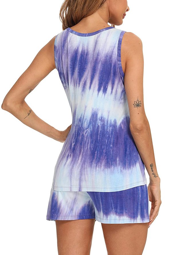 Loose Casual Tie Dye Pajama Set