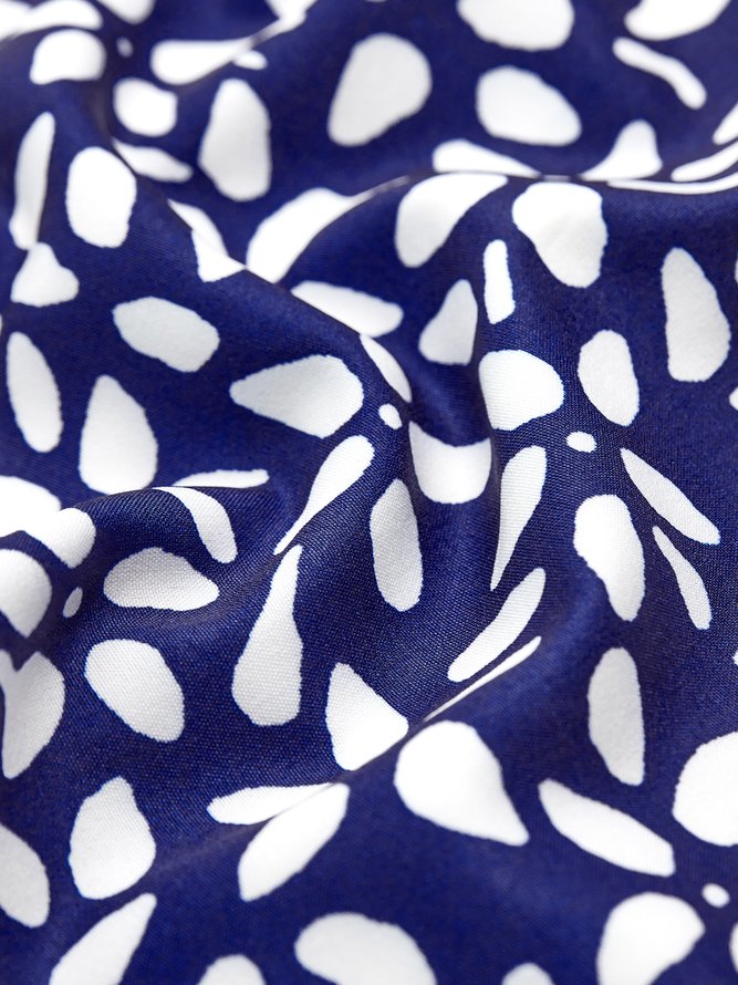 Women's A Line Dress Midi Dress Blue Half Sleeve Floral Ruched Print Summer Fall Crew Neck Casual Modern Dress