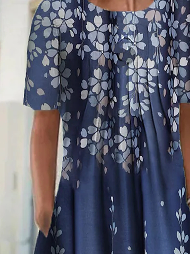 Loosen Vacation Short Sleeve Knit Dress