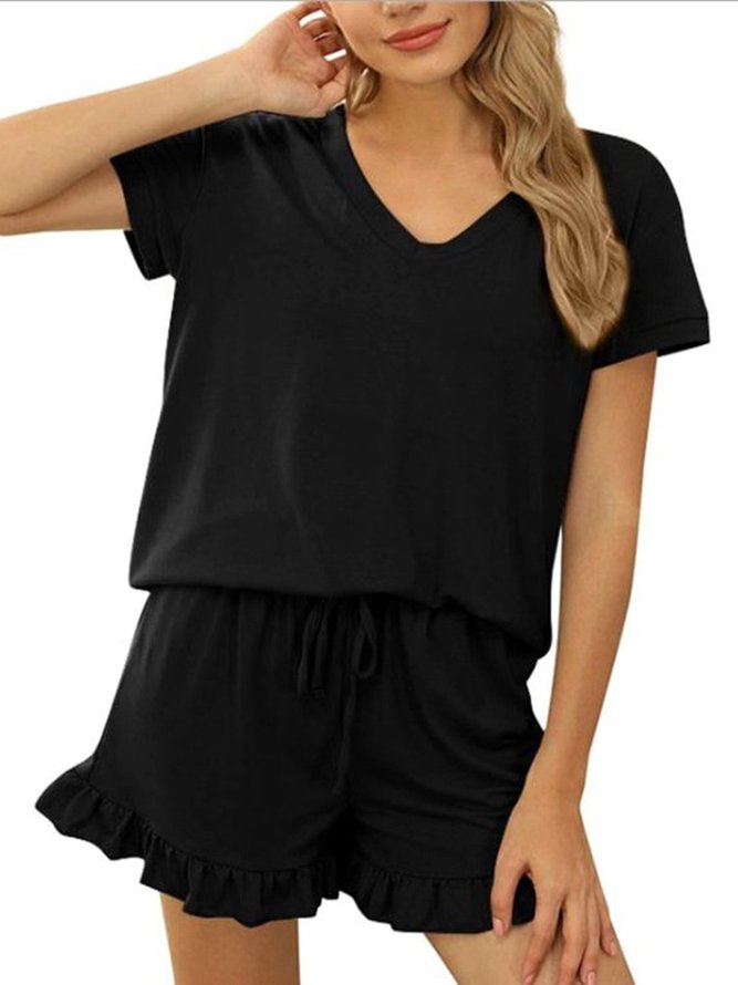 V Neck Loose Home Casual Wear Set