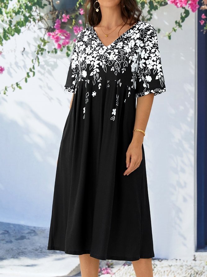 Elegant Loose Floral Dress