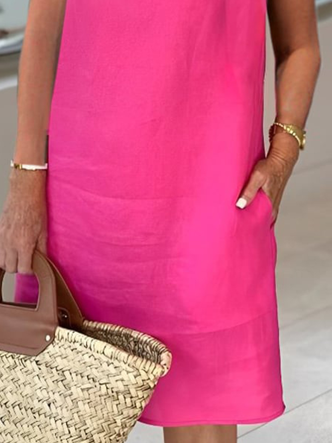 Half Turtleneck Cotton Dress