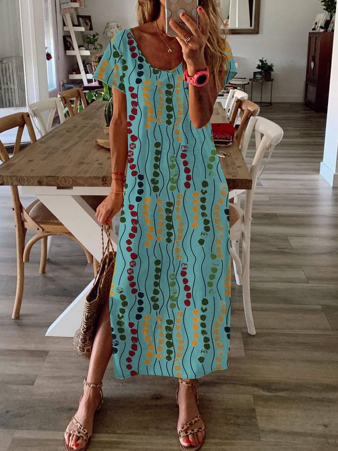 White Knitted Shift Short Sleeve Dresses