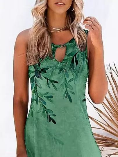 Casual Floral Loose Halter Dress