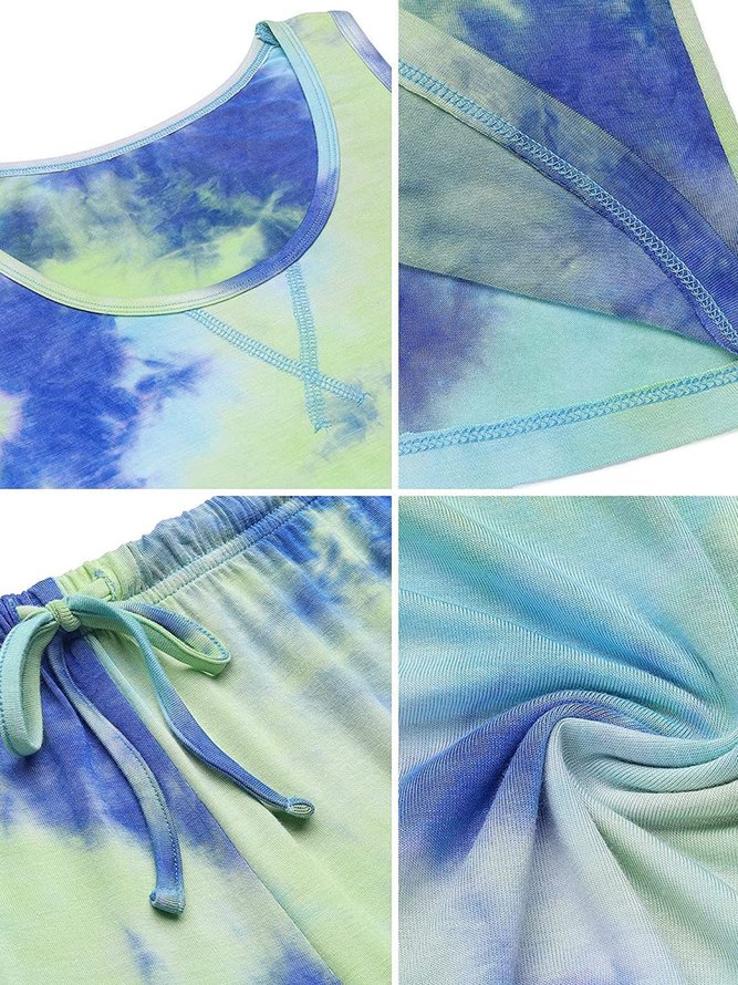 Loose Casual Tie Dye Pajama Set