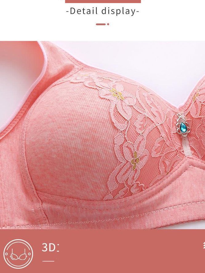 Breathable Comfort Rhinestone Wireless Bra