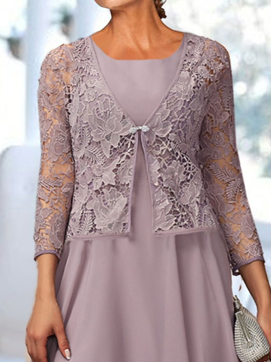 Crew Neck Elegant Plain Knitted Two-Piece Set