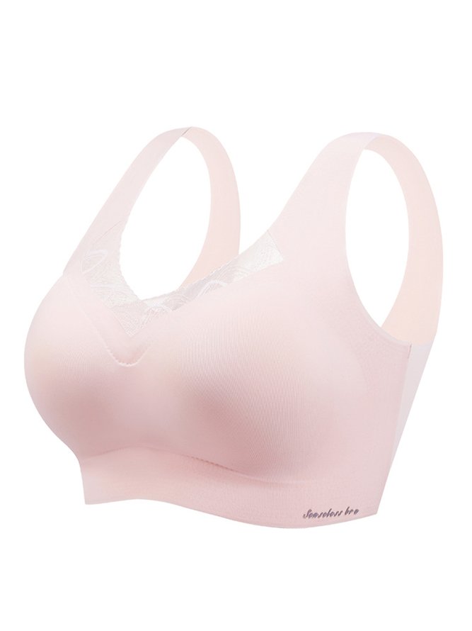 Lace Latex Seamless Wireless Tank Bra