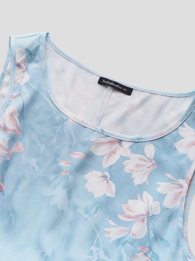 Women's Shift Dress Midi Dress half Sleeve Floral Print Spring Summer 2PCS V Neck Casual Dress