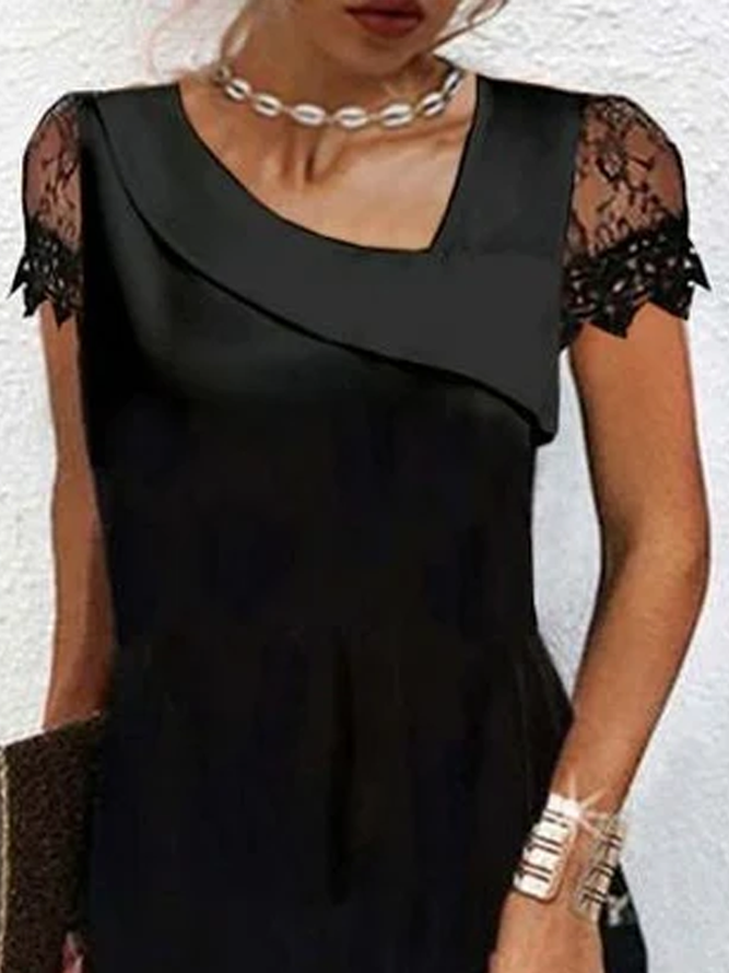 Urban Plain Knitted Asymmetrical Dress