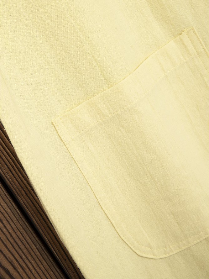 Round Neck Sleeveless Buttoned Plain Causal Mini Dresses