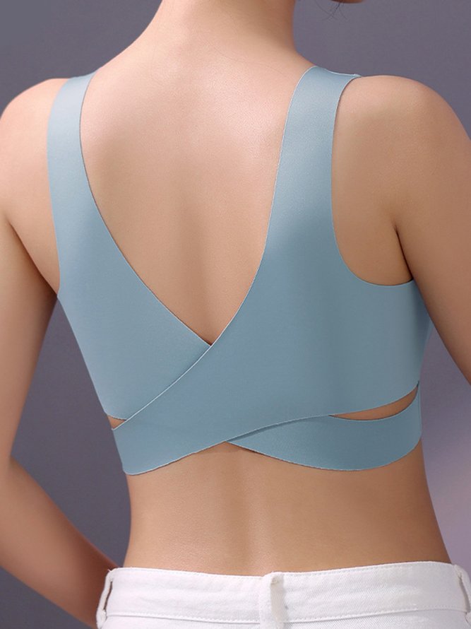 Seamless Push Up Side Button Wireless Bra Plus Size