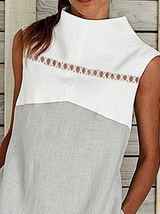 Lace Loose Linen Cotton And Linen Dress