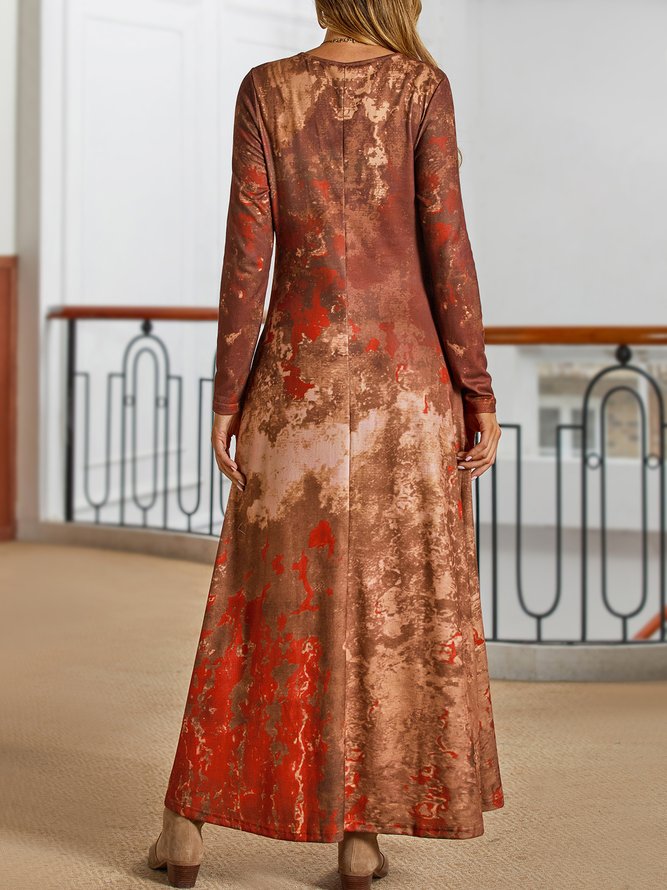 Boho Ethnic Crew Neck Dress